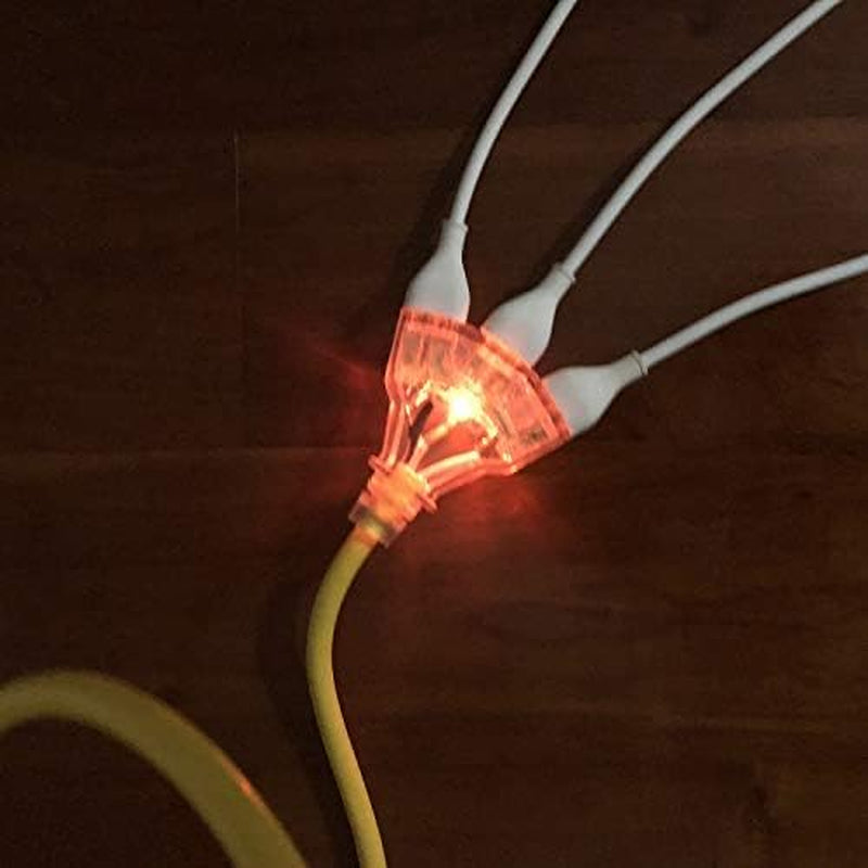 Outdoor Extension Cord 15 Ft, VCZHS UL Listed Heavy Duty Extension Cord 12 Gauge Extension Cord Outdoor SJTW Lighted Triple Outlet Extension Cord 12AWG 15 Amp,1875 Watts,12/3 Extension Cord 3 Prong
