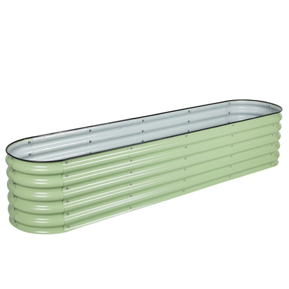 9-In-1 Modular Metal Raised Garden Bed, 89"L X 18"W X 17"H Outdoor Planter Box for Vegetables, Flowers, Herbs, Green