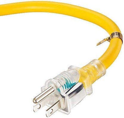 Outdoor Extension Cord 15 Ft, VCZHS UL Listed Heavy Duty Extension Cord 12 Gauge Extension Cord Outdoor SJTW Lighted Triple Outlet Extension Cord 12AWG 15 Amp,1875 Watts,12/3 Extension Cord 3 Prong